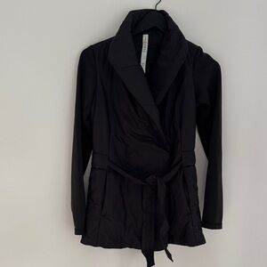 Lululemon Athletica Black Puffer Wrap Coat, 0